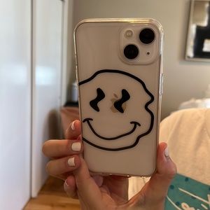 iPhone 13 Distorted Smile Face Clear Case